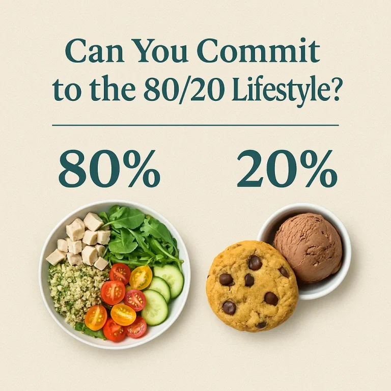 View from above of a plate of healthy food next to a bowl of ice cream and a cookie.
