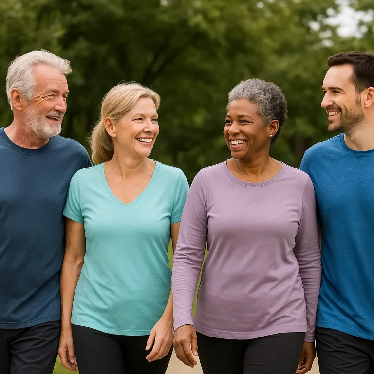 Spending time with healthy and active friends