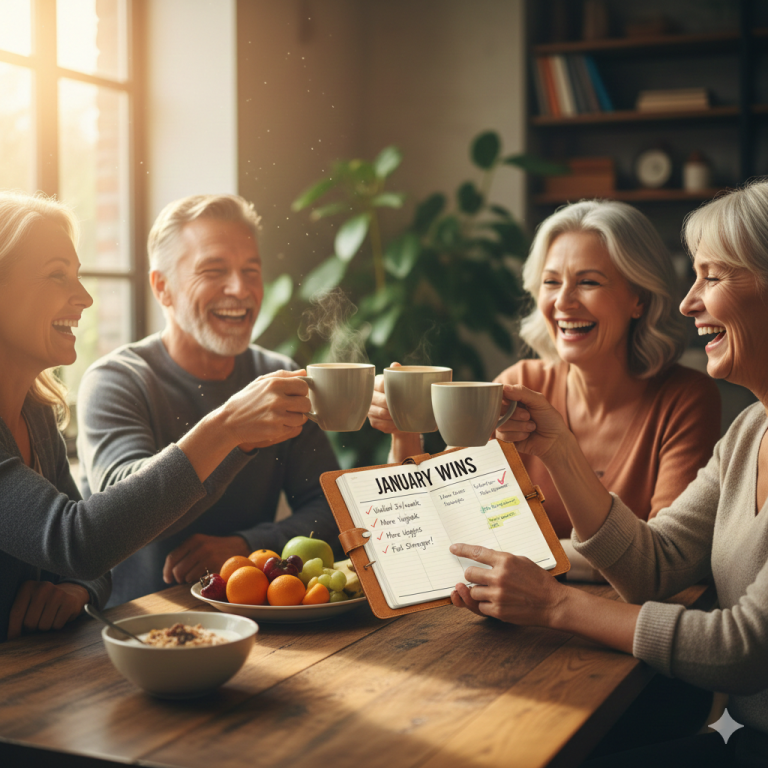 A person focused on health and success goals after 50
