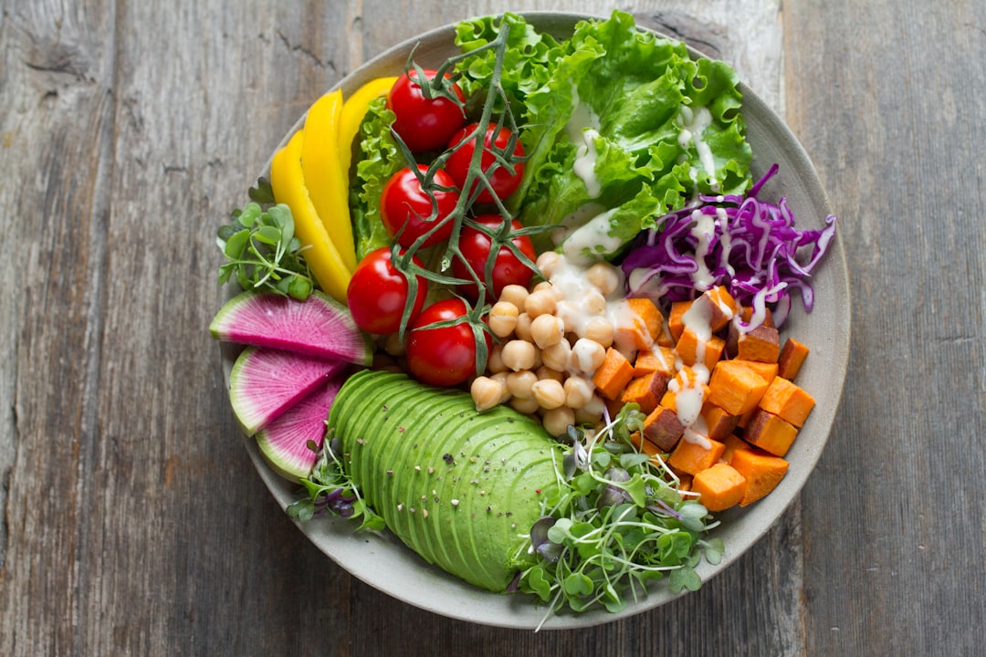 A colourful bowl of fibre-rich vegetables