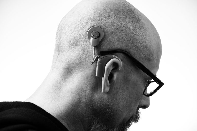 Man wearing a hearing aid