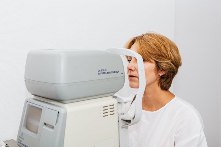 Woman having an eye examination